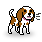 Pixel art of a Cavalier King Charles Spaniel barking